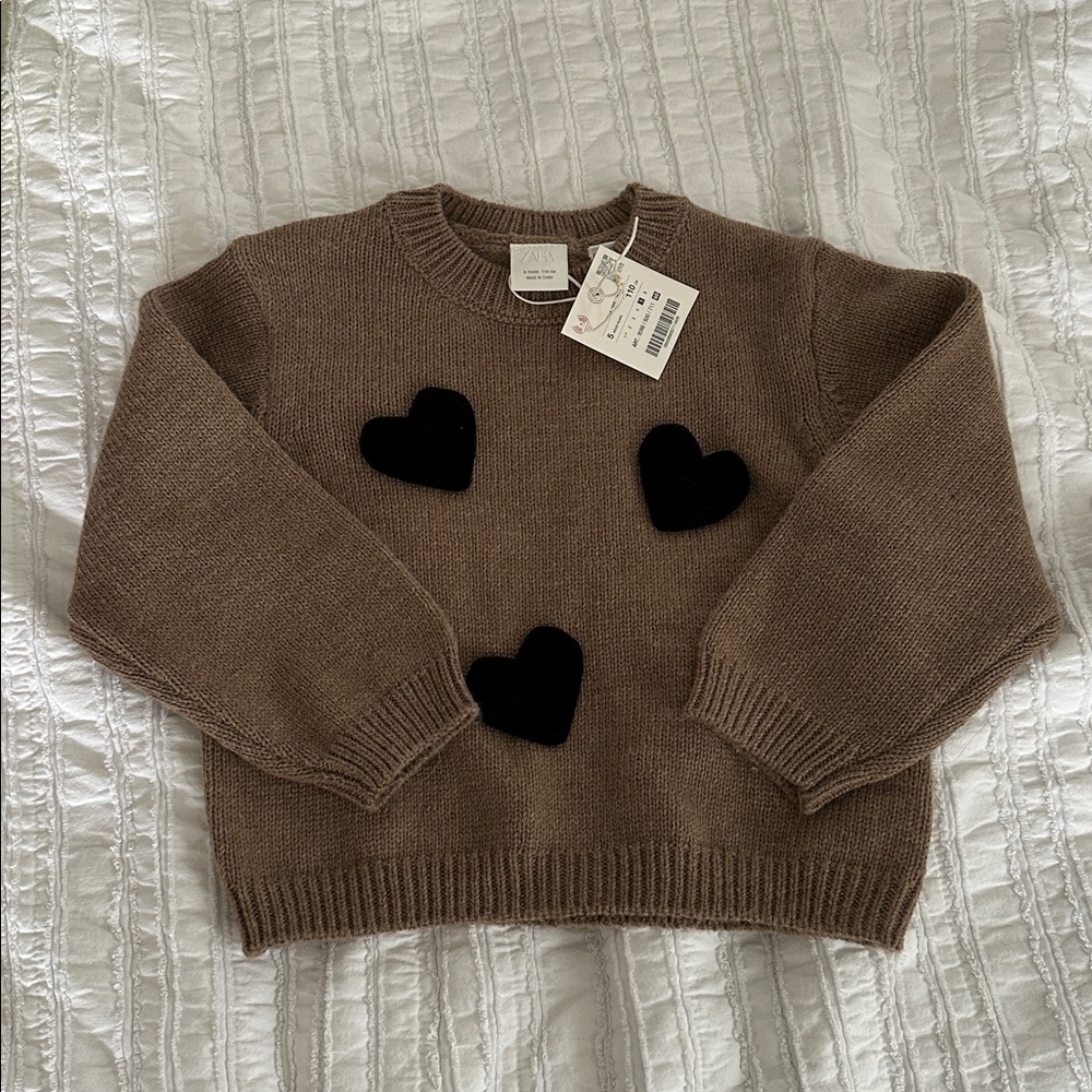 NWT Zara heart sweater
